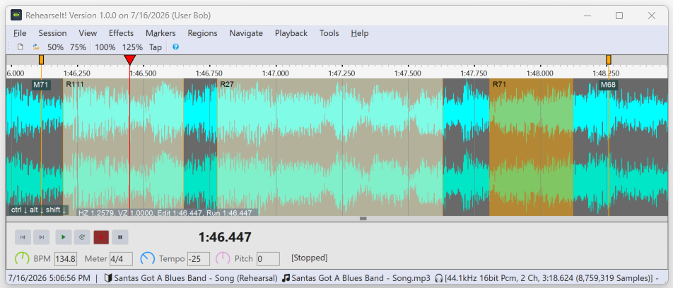 RehearseIt Main Window