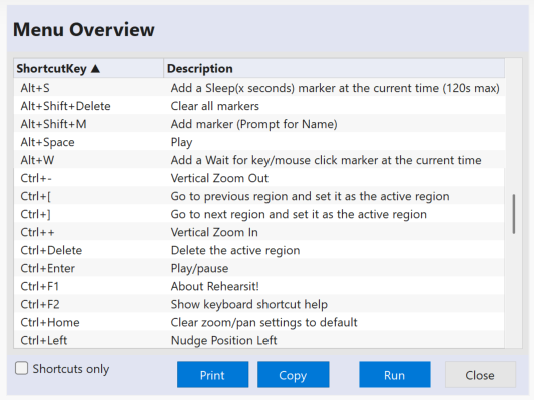 Keyboard Shortcuts